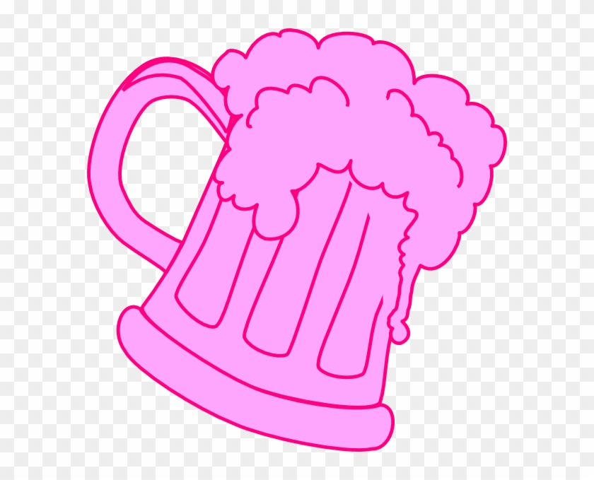Pink Outline Beer Mug Clip Art - Clip Art #330405