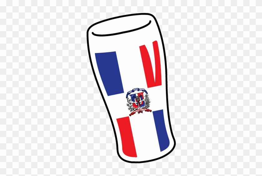 Flag Of Dominican Republic Beer Pint Glass Cerveza - Dominican Republic Flag #330590