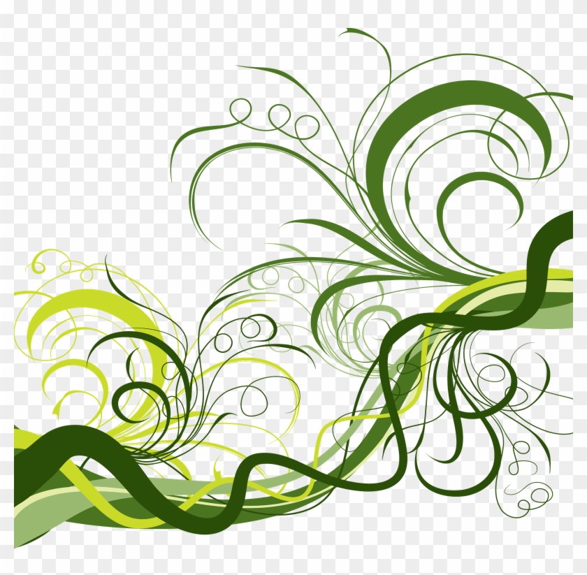 Vector Floral Frames Download - Green Flower Verctor .png #331103