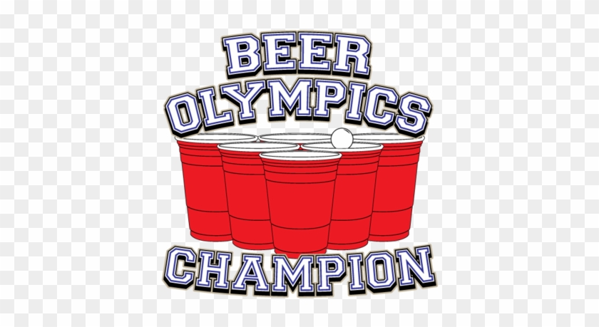Beerlympics Champion Red Cups Beer Pong Drinking Parody Funny Mens T-shirt
