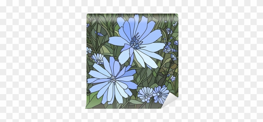 Vector Illustration Of Flower Chicory - Стилизация Цикория #331295