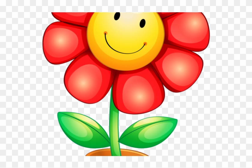 Smiley Flower Cliparts - รูป ดอกไม้ ใน กระถาง การ์ตูน #331418