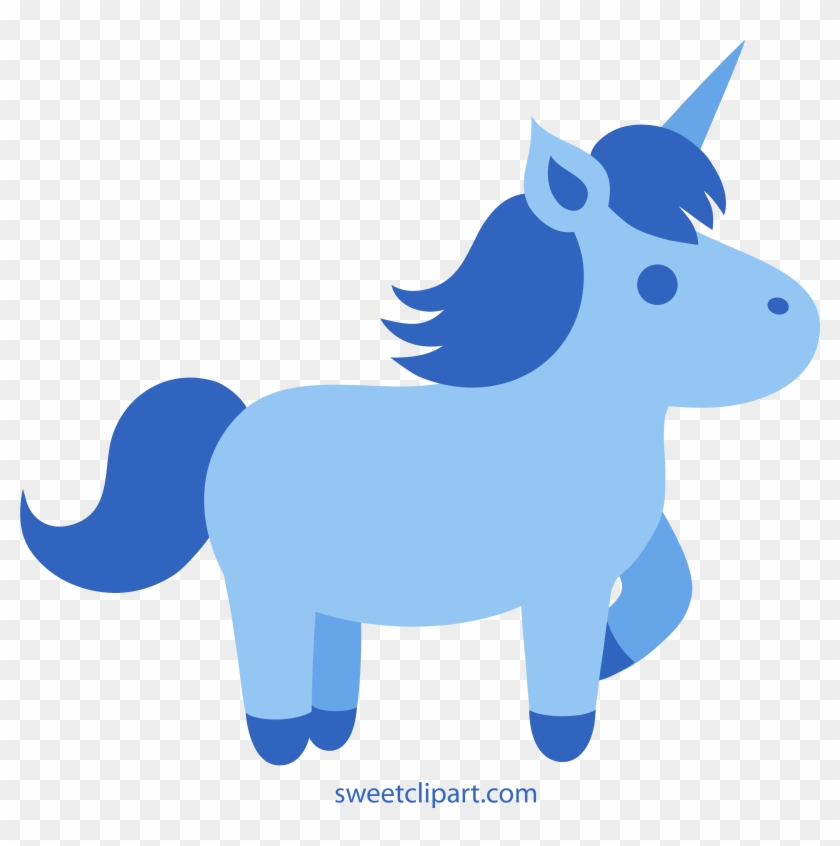 Cute Blue Unicorn Clipart - Cute Blue Unicorn Clipart #331453