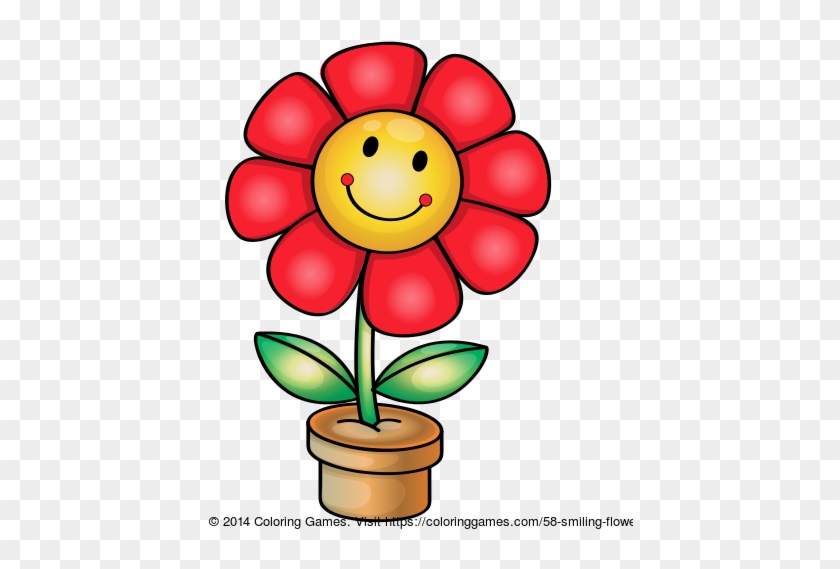 Smiling Flower Coloring - Smiling Flower Png, clipart, transparent, png, im...