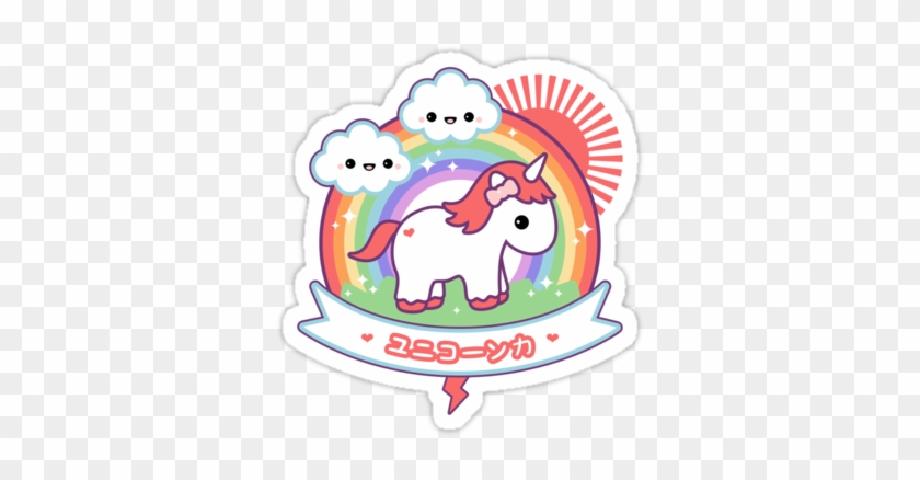 Super Cute Baby Rainbow Unicorn Stickers - Kawaii Unicorn Stickers #331501