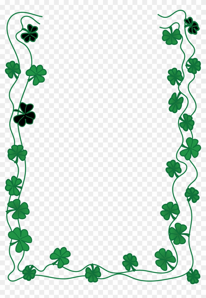 Free Clipart Of A St Patricks Day Shamrock Clover Border - St Patrick's Day Png #331506