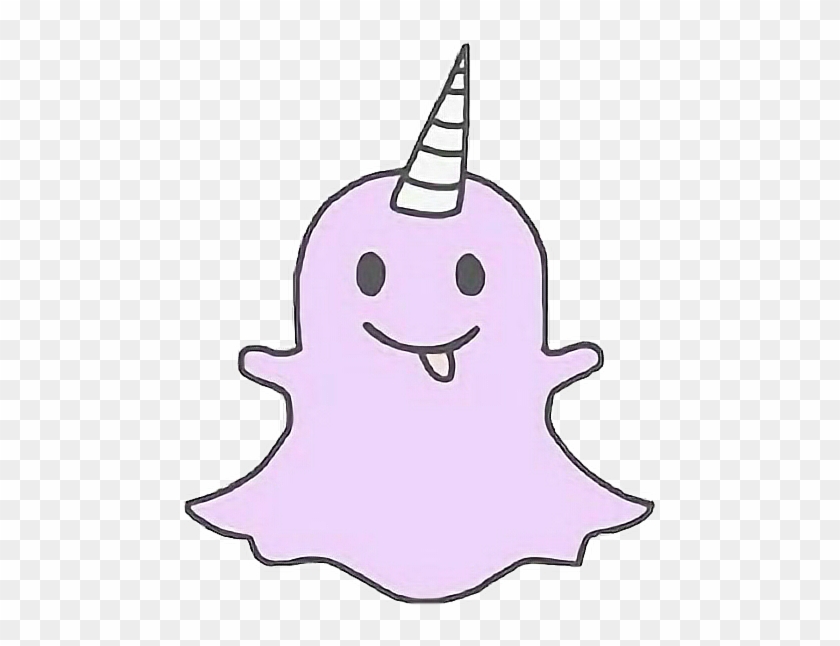 Purple Cute Kawaii Unicorn Ghost Snapchat Tongue Tumblr - Cute Snapchat Ghosts #331503