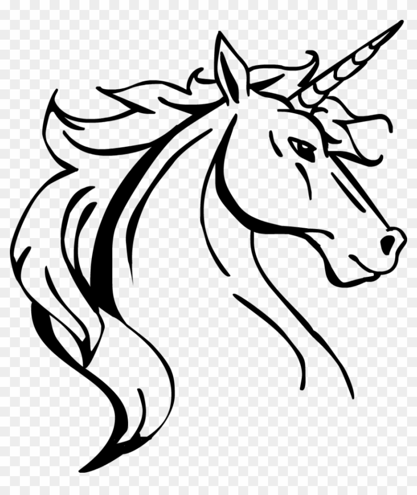 Beautiful Unicorn Line Drawing Head Commission Art - Unicorn Head Line