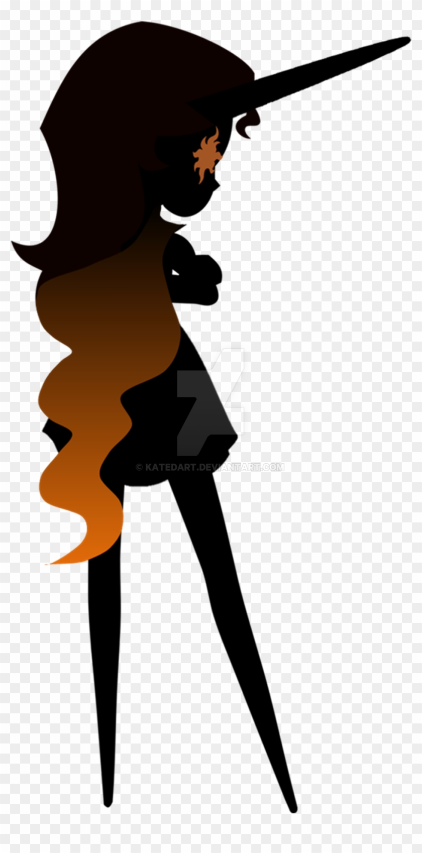 Silhouette Sunset Shimmer Unicorn By Katedart - Cartoon #331621