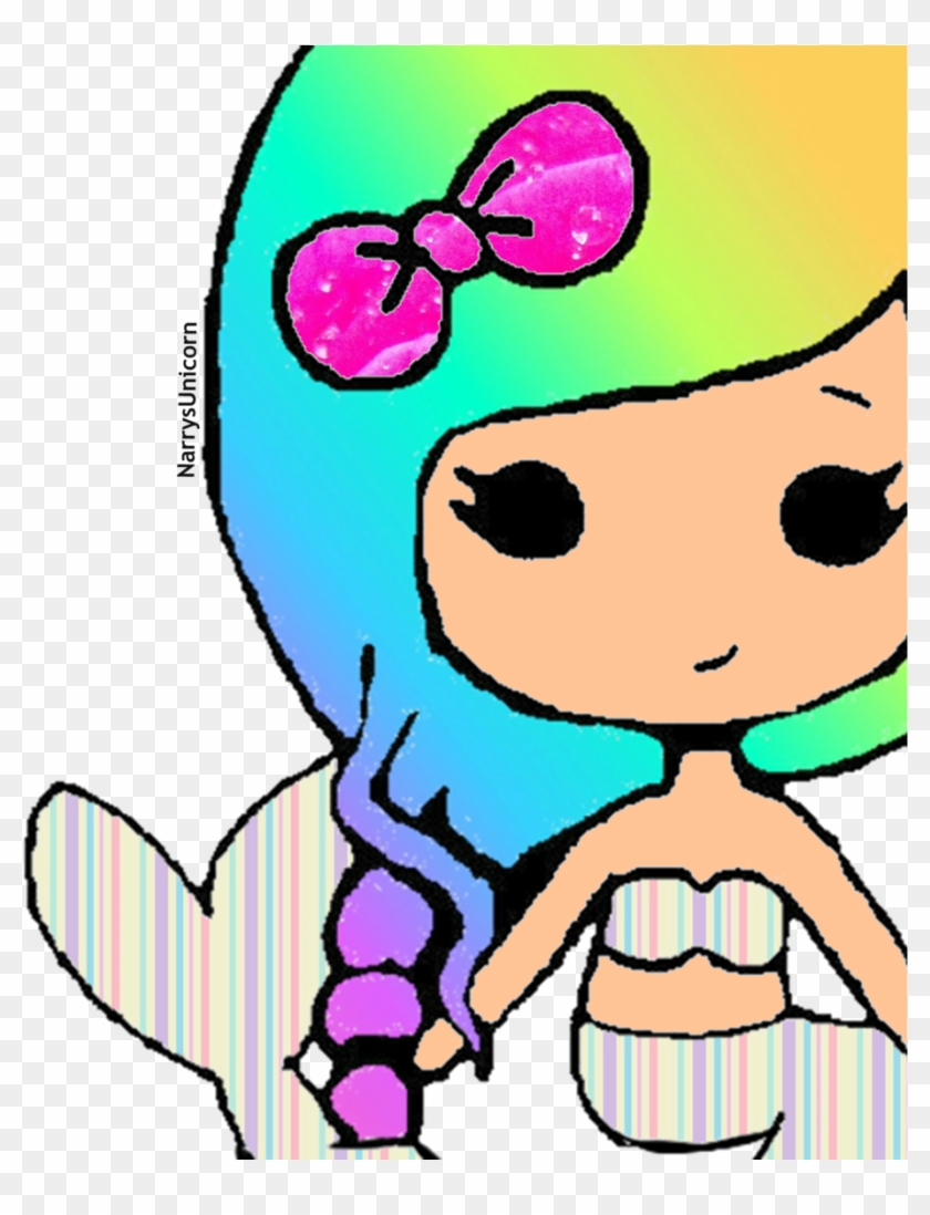 Rainbow Mermaid Instgram Chibi Girl Png By Narrysunicorn - Mermaid Girl Chibi #331626