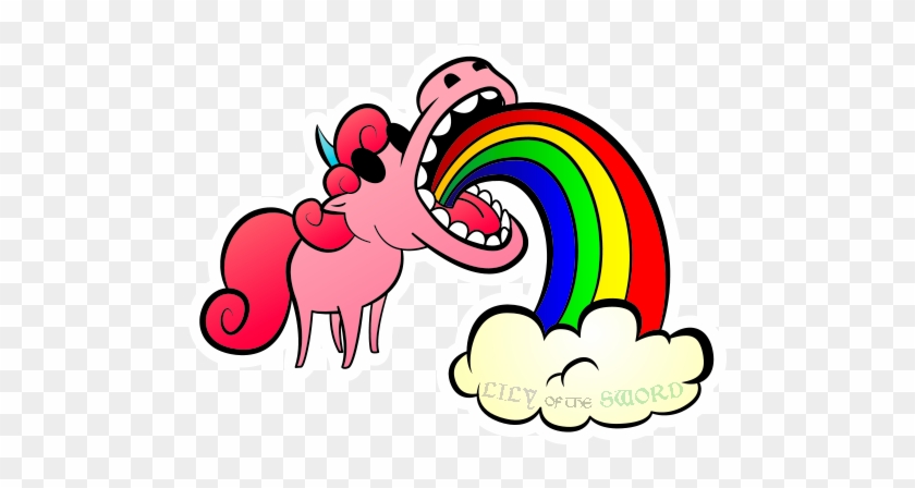Rainbow Puking Unicorn By Lilyofthesword - Cartoon #331698