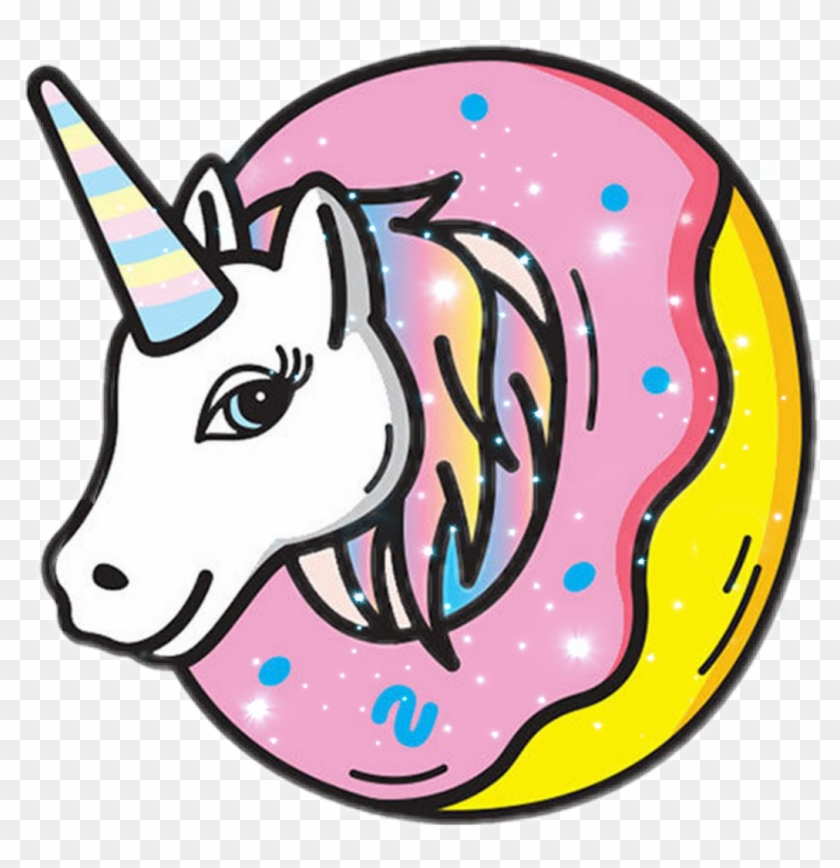 Unicorn Rainbow Donut Ftestickers Ftekawaii - Desenho De Unicórnio Png #331729