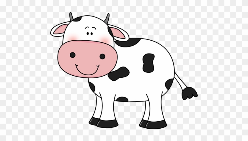 Cow With Black Spots Clip Art Image Cute White Cow - White And Brown Cow Clipart #331764