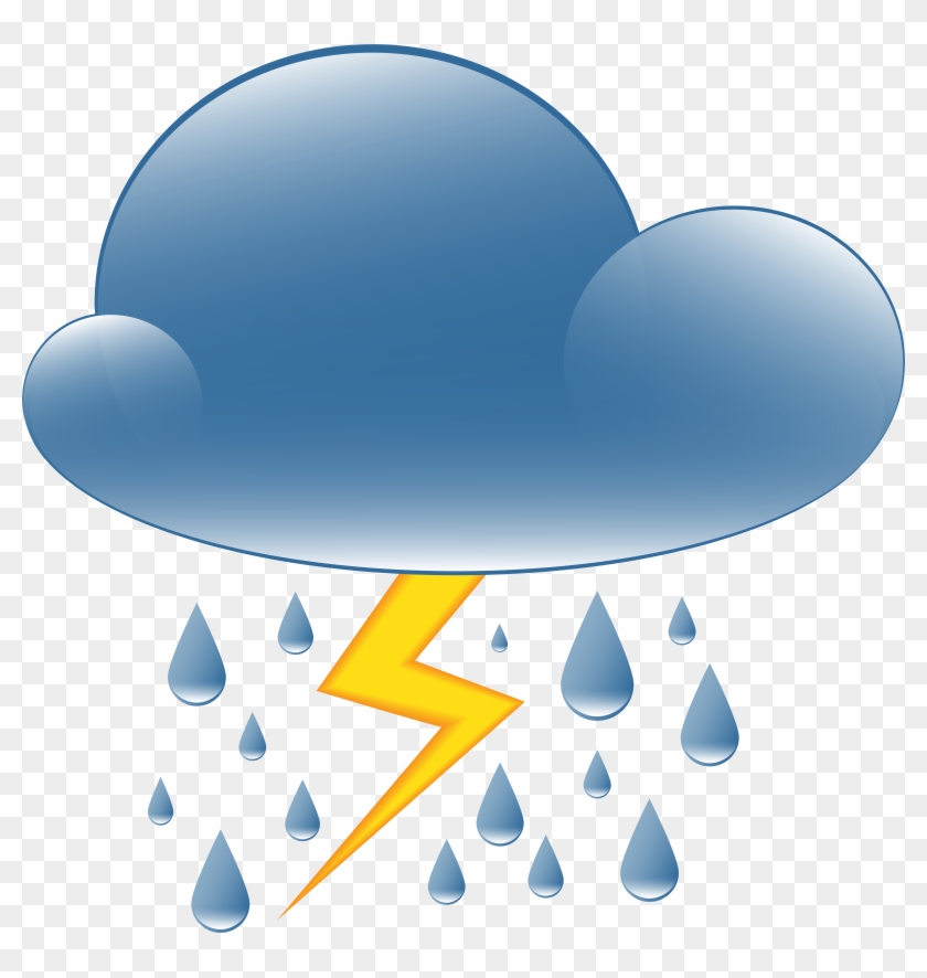 Thundery Showers Weather Icon Png Clip Art - Thundery Clipart #331767