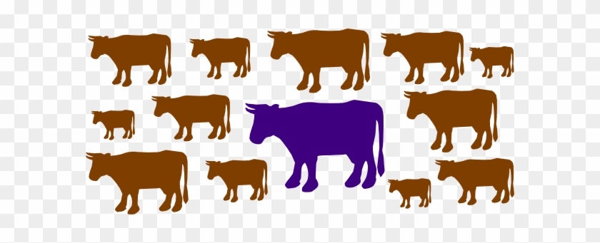 Purple Cow Clip Art At Clker - Cattle #331795
