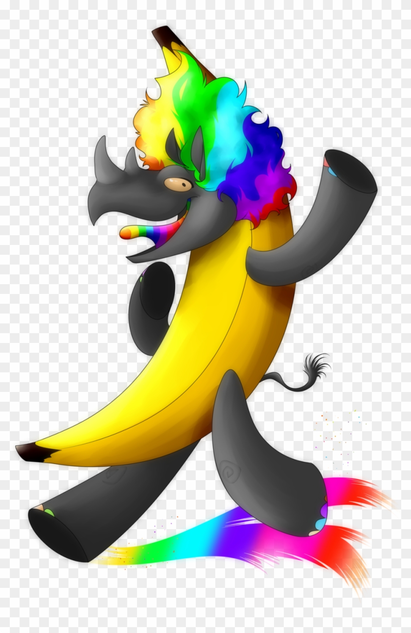 Rhino In A Banana Suit With A Rainbow Afro By Feisucakester - Banana Rhino #331844