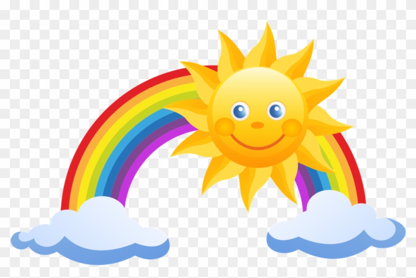 Dangerous Weather Cliparts 15, - Rainbow With Sun Png #331976