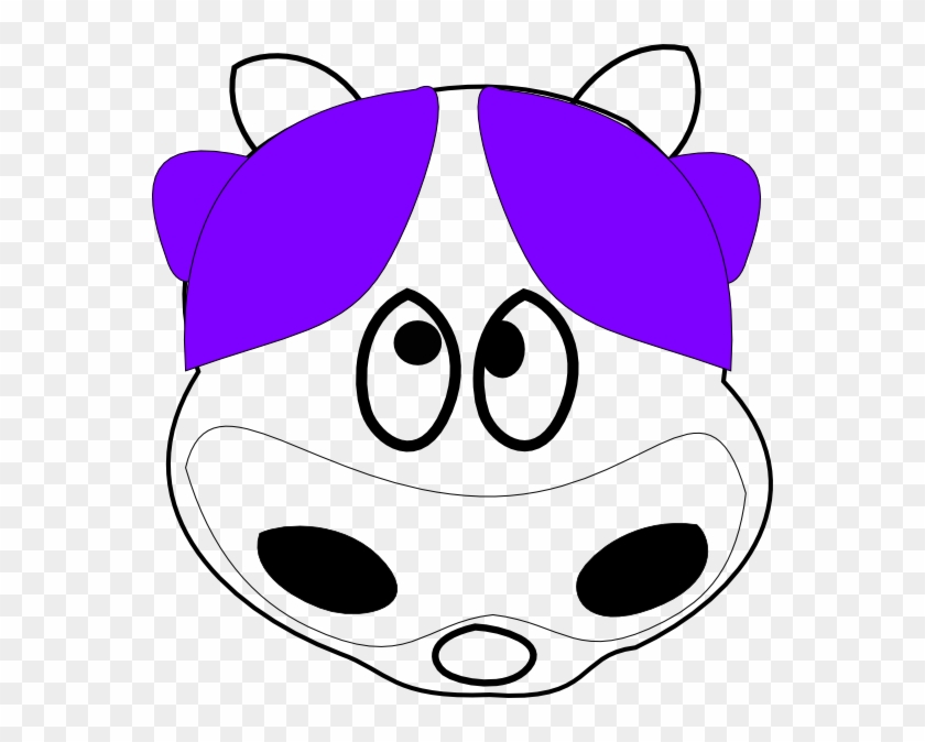 Purple Cow 2 Clip Art At Clker - Cow Face Clip Art #332043