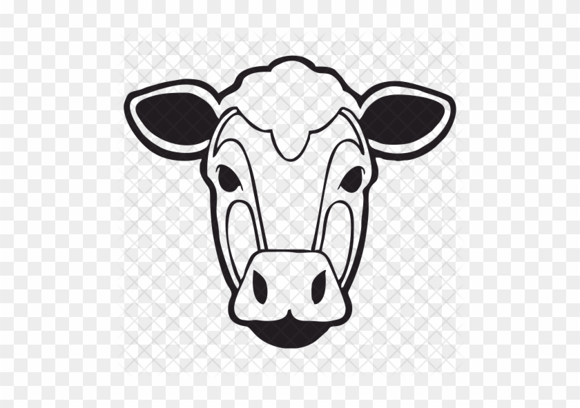 Cow, Face Icon - Cow Face Drawing Png #332053
