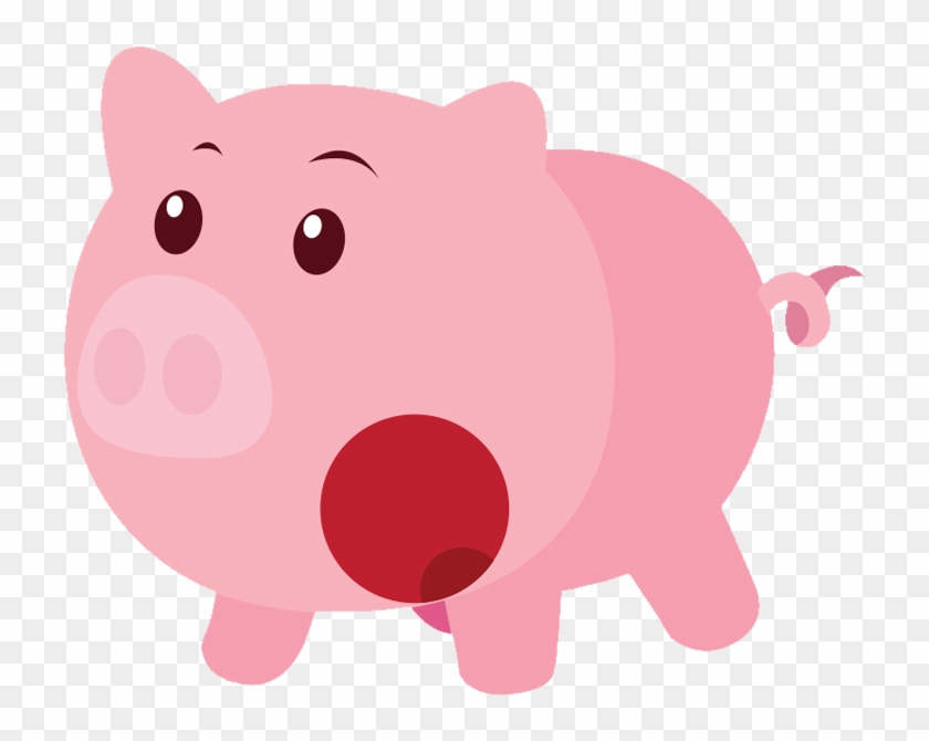 Domestic Pig Cartoon Illustration - Big Fat Pig #332304
