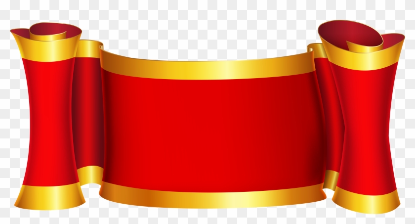 Red Gold Banner Png Clip Art Image - Ribbon Banner Png #332544