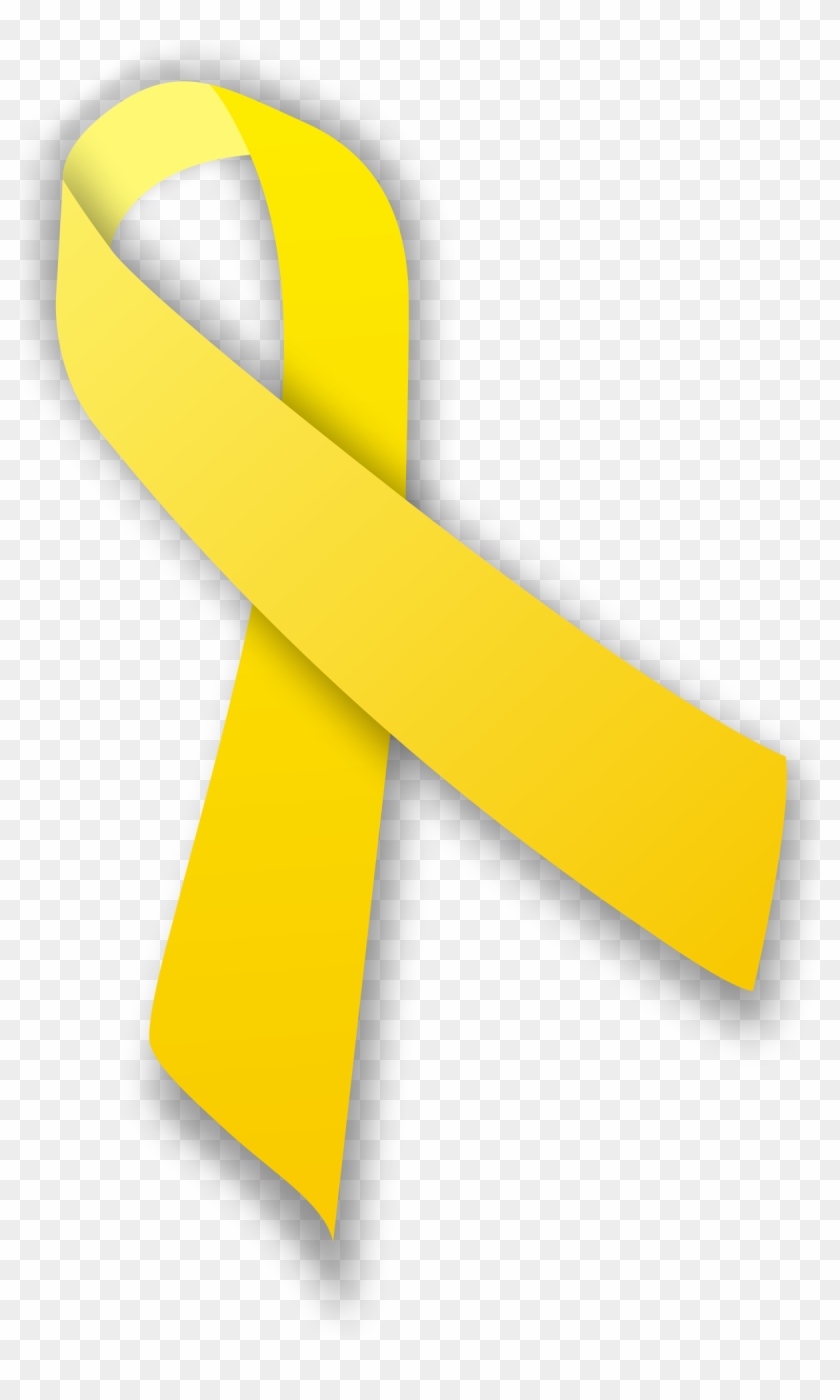 The Yellow Awareness Ribbon Denotes Suicide Awareness - Yellow Ribbon Png #332632