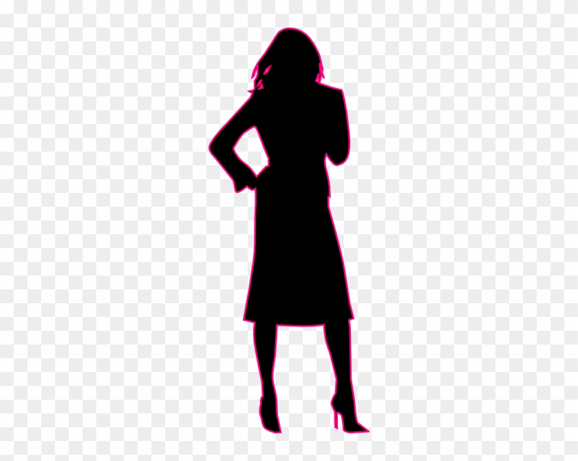 Pink, Black, Business Woman Clip Art At Clker - Woman Silhouette Icon Png #332790