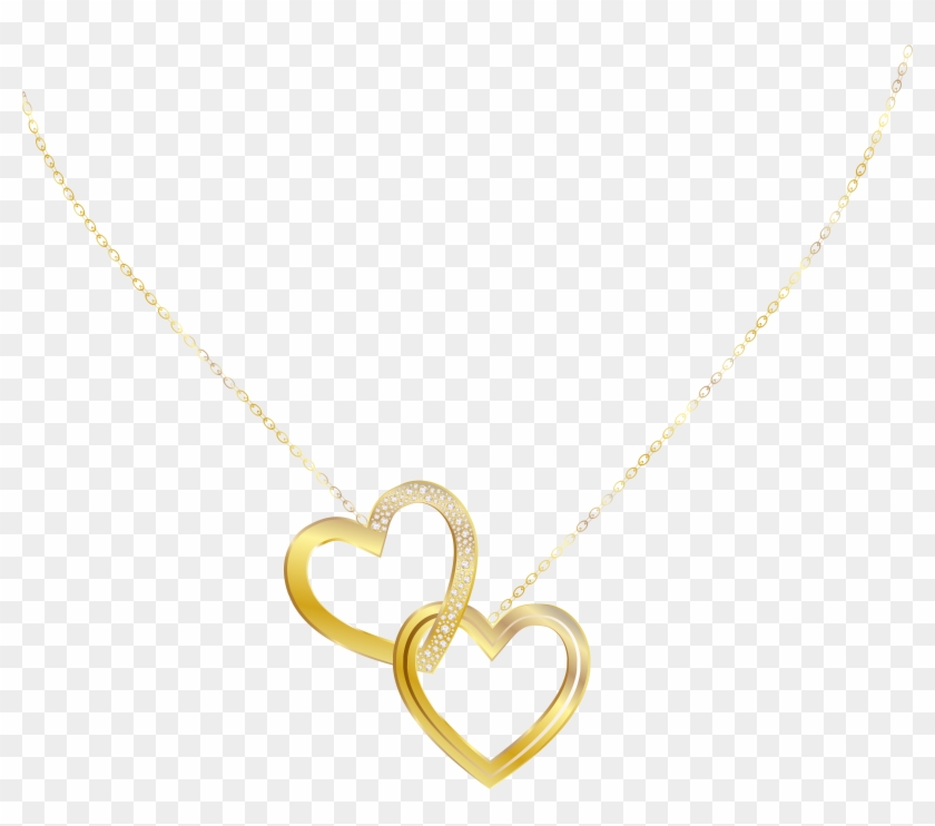 Gold Heart Necklace Png Clip - Clip Art #332988