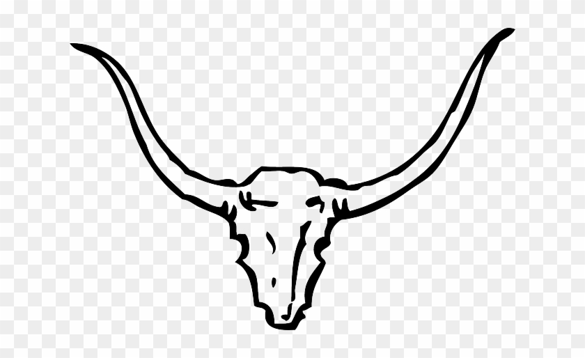 Cartoon Head, Outline, Drawing, Silhouette, Skull, - Bull Horns #333044