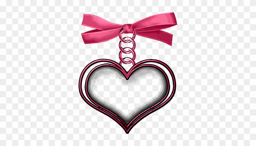 Heart Hanging From Pink Ribbon By Paw Prints Designs - Heart Hanging On Ribbon #333161