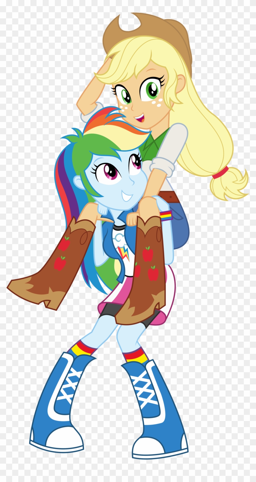 768849 Safe Rainbow Dash Applejack Vect - Equestria Girl Rainbow Dash And Applejack #333231