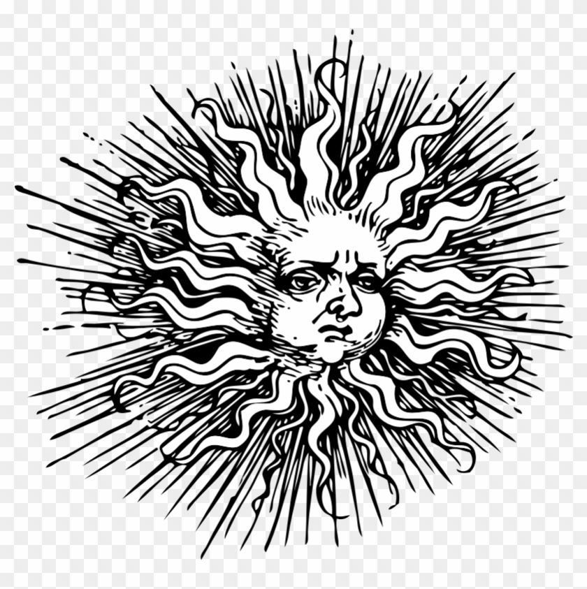 Clipart - Ornate Sun - Vintage Sun Drawing #333234