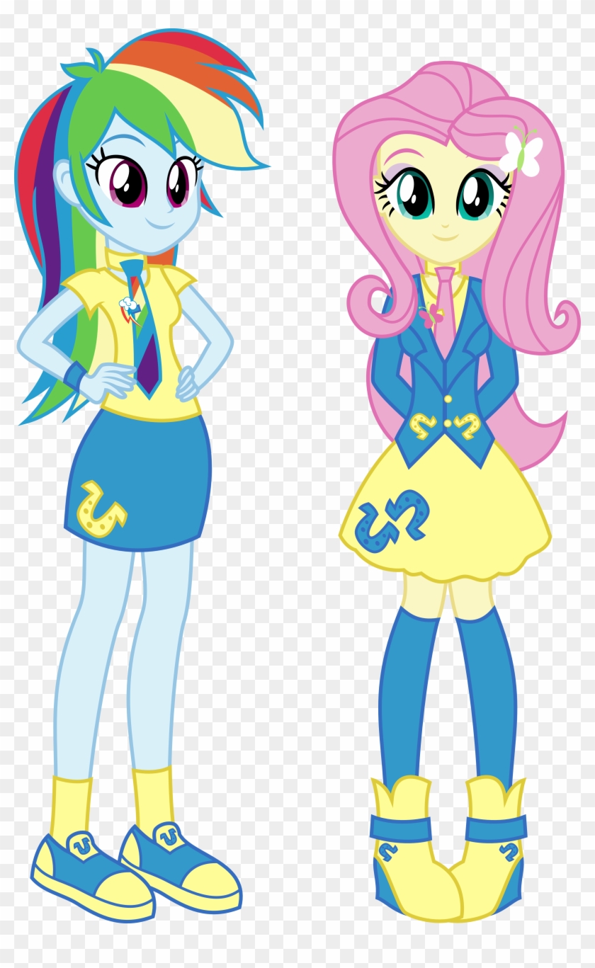 Eqg Rainbow Dash And Fluttershy In Chs Uniform By Osipush - Fluttershy And Rainbow Dash Equestria Girls #333250