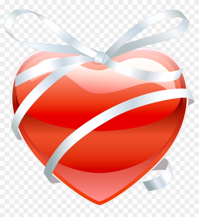 Red Heart With Ribbon - Love You And Miss You Hearts #333532