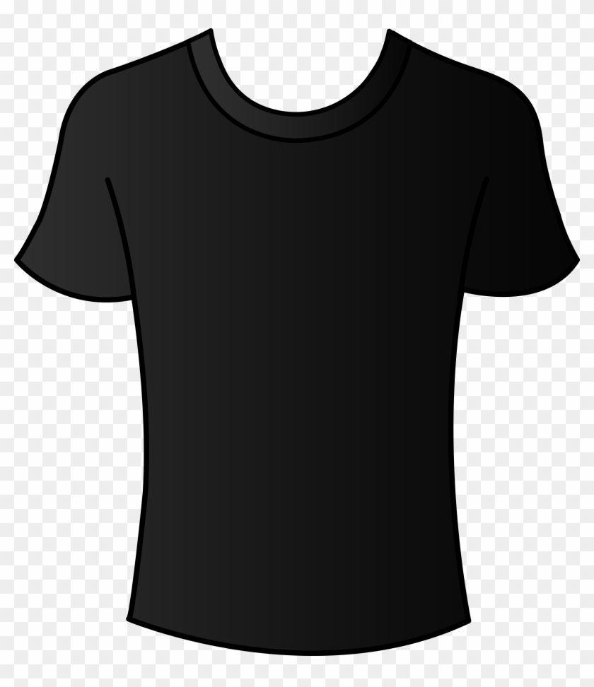Black T-shirt Clip Art Round Neck Png - T-shirt #333554