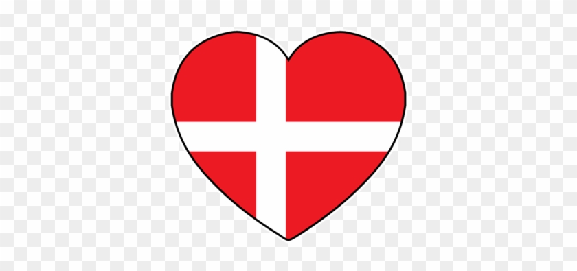 Denmark Danish Danmark Flag Heart Football Soccer Love - Flag #333575
