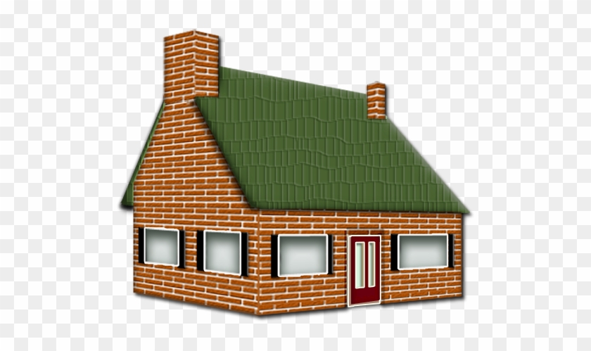 Brick House Clipart Black And White - House Made Of Bricks Clipart #333631