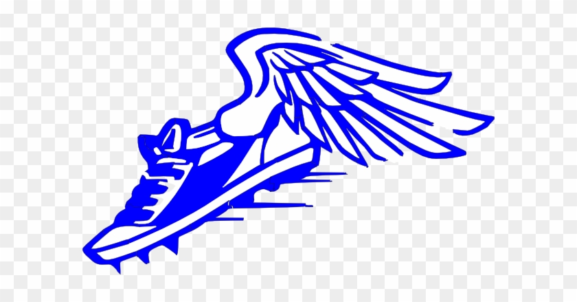 Winged Foot, Blue And White Clip Art - Track And Field Clipart Blue #334047