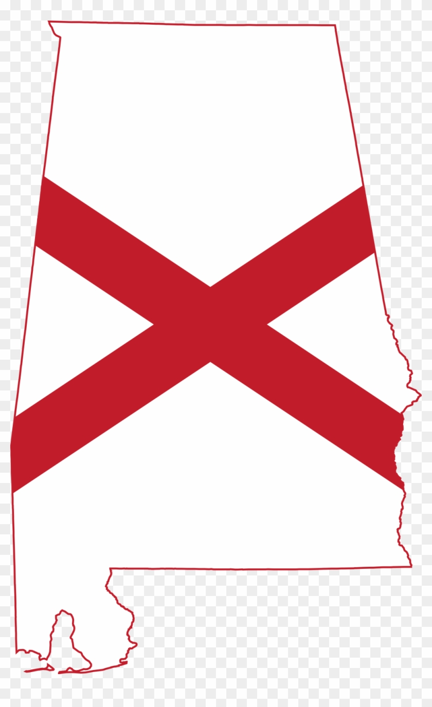 301px Flag Map Of Alabama - Alabama State Flag Logo #334085