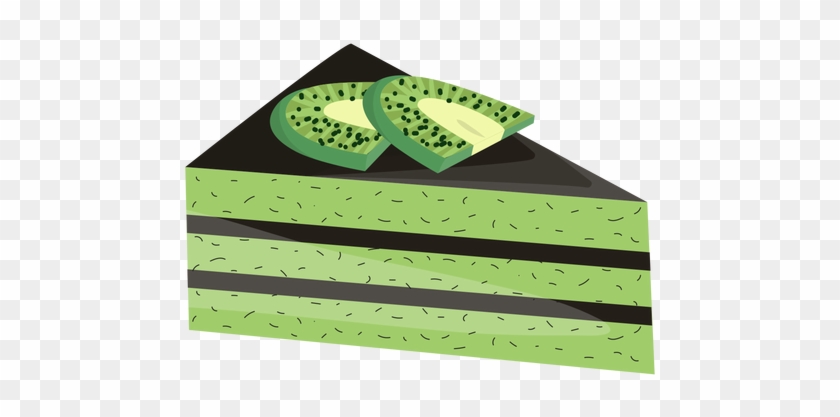 Triangle Cake Slice With Kiwi Transparent Png - Cake #334250