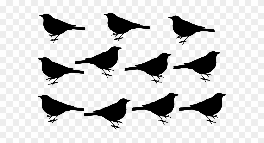 Black Blackbirds White Background Clip Art - Bird Silhouette Clip Art #334372