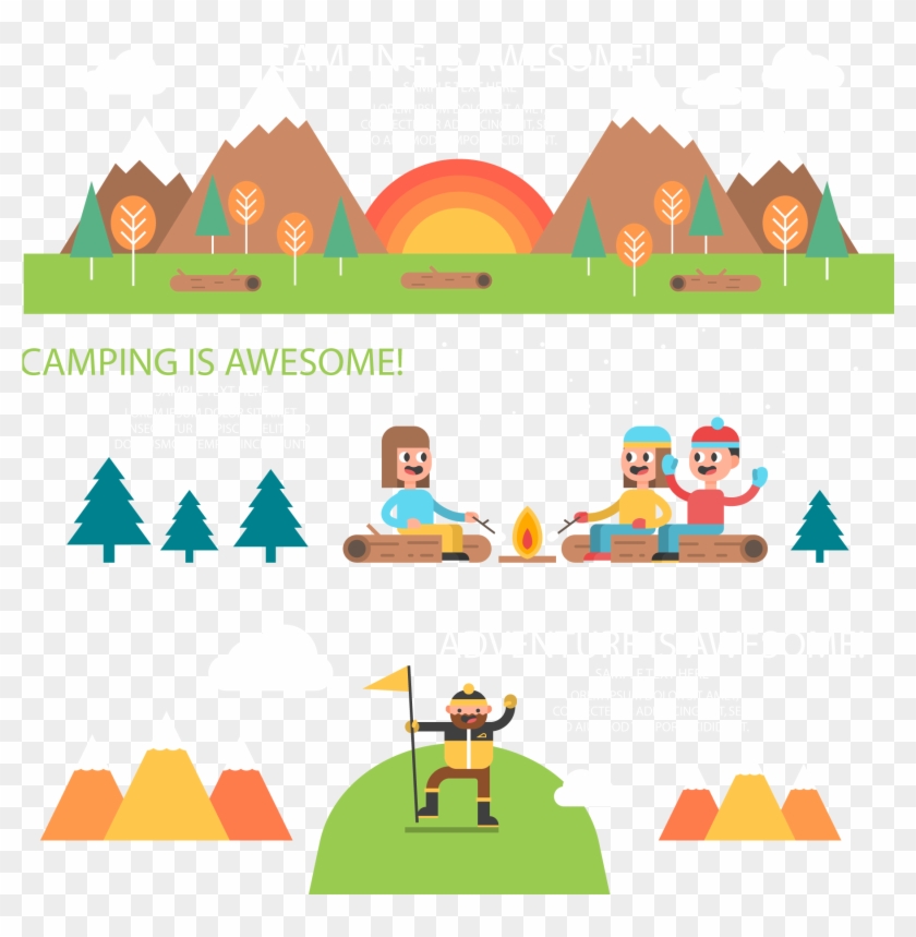 Creative Camping Banner Vector Material - Camping #334381