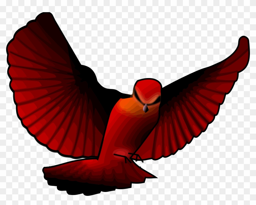 Red Bird Flying Clipart #334478