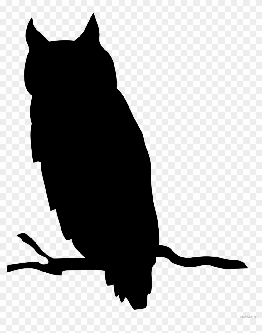 Bird Silhouette Animal Free Black White Clipart Images - Silhouette Of An Owl #334617
