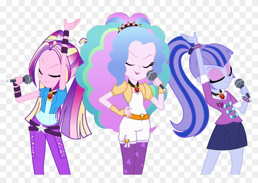 Adagio Dazzle, Alternate Hairstyle, Aria Blaze, Artist - Mlp Cadence And Celestia #334754