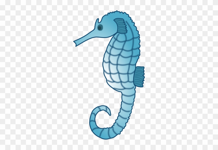 Imagen Vectorial De Caballito De Mar - Blue Seahorse Shower Curtain #334798