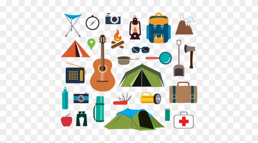 Camping Stuff Vector Icons Free Png Graphic Cave - Elementos Para Acampar Camping #334806