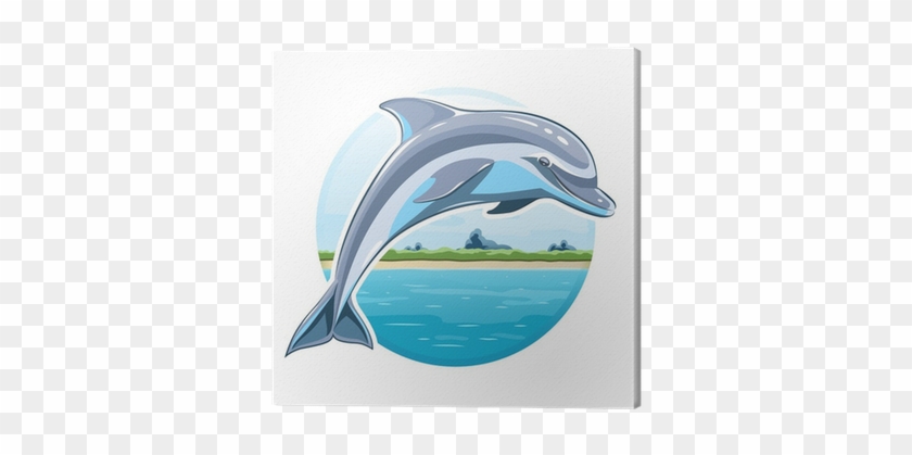 Cuadro En Lienzo Delfín En El Fondo Del Mar - Dolphin Vector #334891