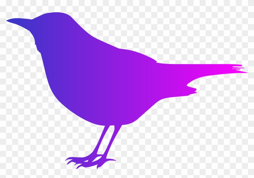 Clipart Blackbird With Color - Blackbird Silhouette #334941