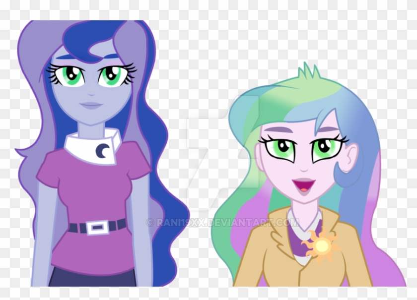 Luna And Celestia Equestria Girls Vector By Rani19xx - Mlp Eg Luna And Celestia #334960